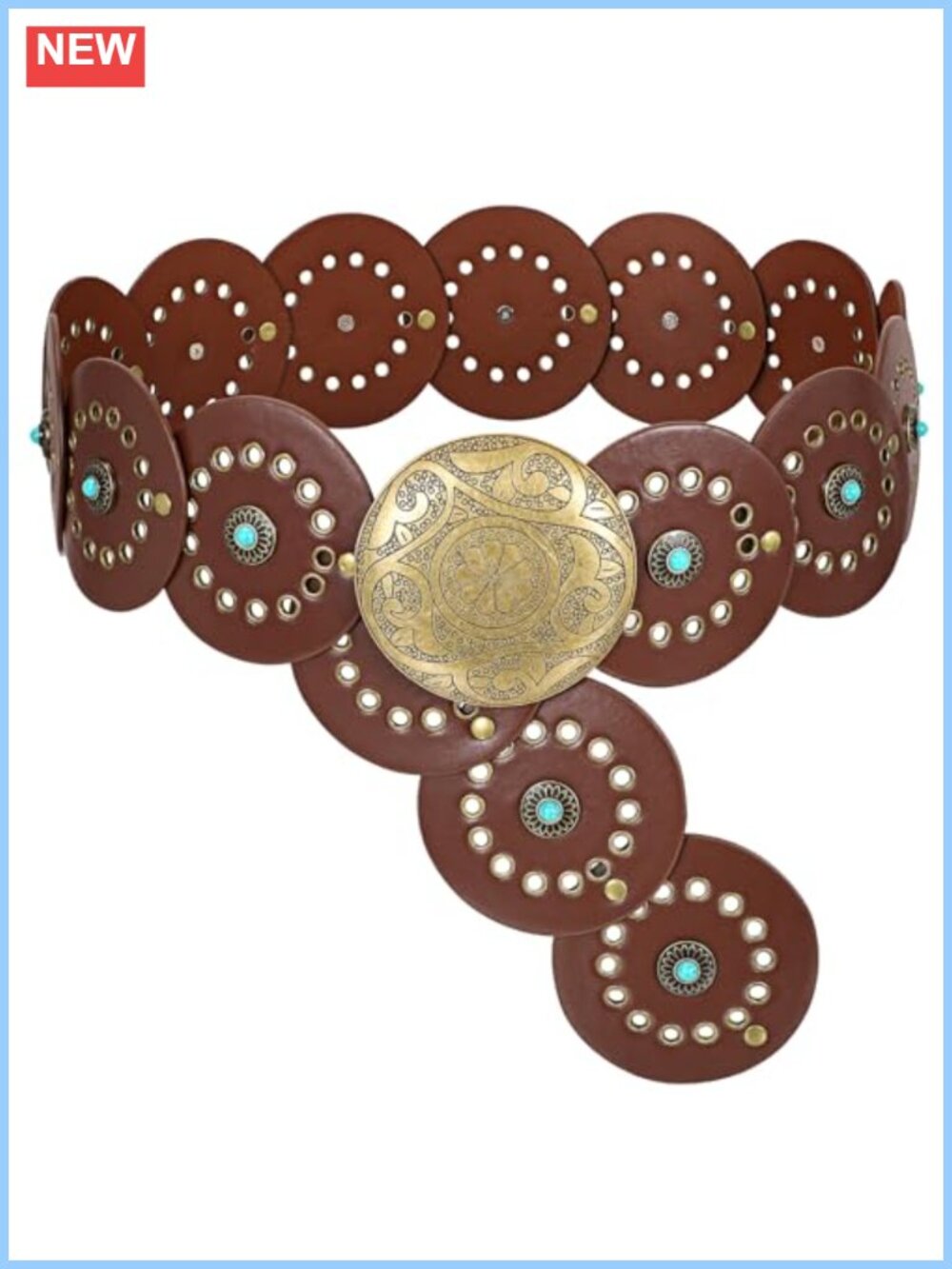XZQTIVE Faux Leather Western Belt Concho Cowgirl Wide Waist Country